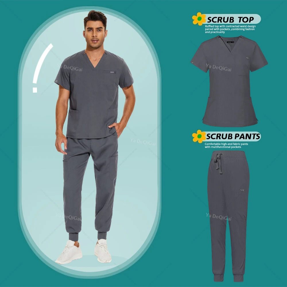 Women's Sets Medical Scrubs Suit Nursing Uniform Nurse Doctor Accessories Mens Working Workwear Phary Dentist Overalls