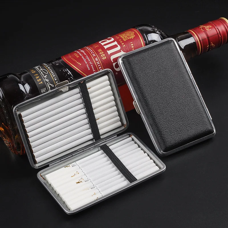 Fine Cigarette Case Leather Slim Portable Storage Box Anti-crush Moisture-resistant Cigarette Accessories