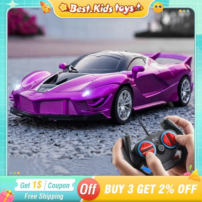 

1/18 4CH RC Drift Super Sports Car With Lights Remote Control Racing High Speed Electric Vehicle Kids Toys BoyOutdoor Game Gift