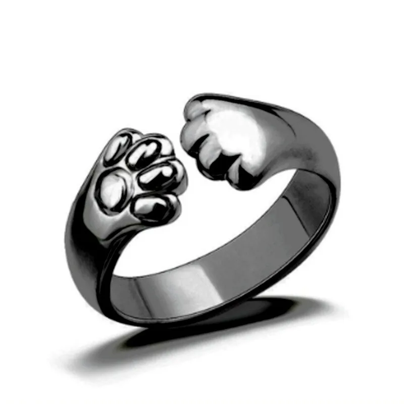 Cute Cat Claw Hug Rings Creative Adjustable Ring for Women Cute Bear Paw Cat Claw Open Ring Party Birthday Gift Jewelry