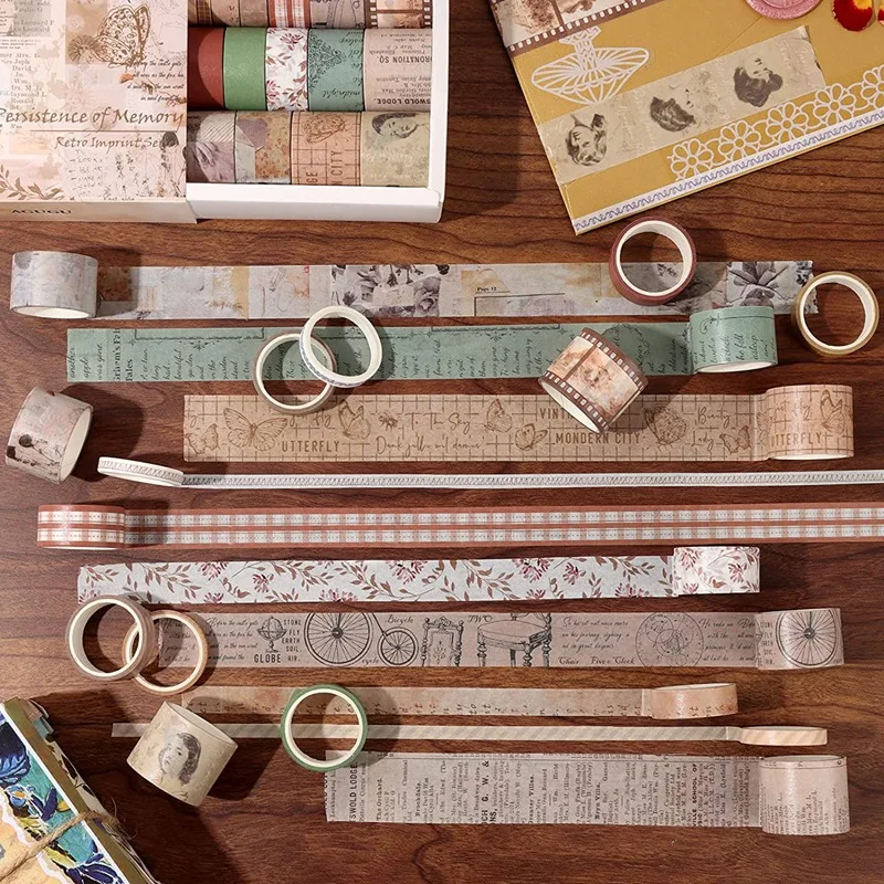 20 Stück Retro Washi Tape Set Masking Tape Briefpapier Journal liefert Gitter Scrap booking dekorative Klebeband