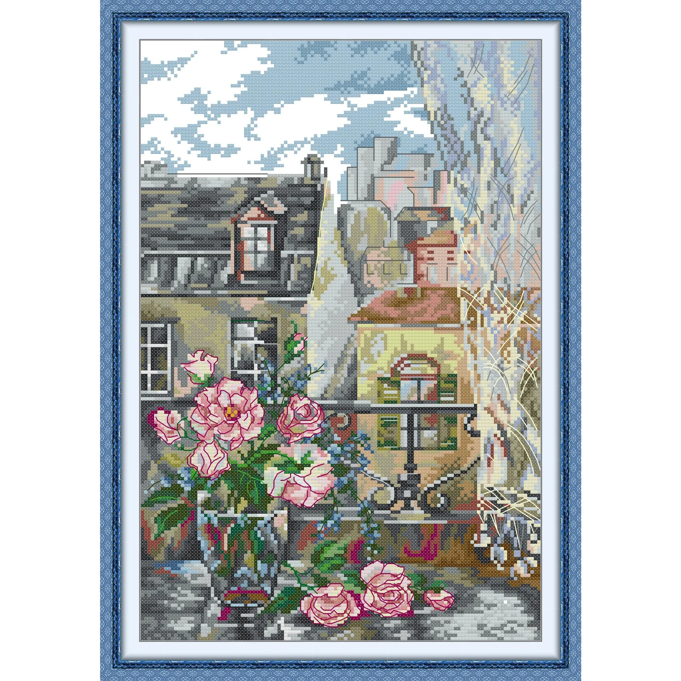 

Joy Sunday New Arrivals Cross Stitch Kit for Adults Printed Pattern Aida Stamped Fabric Embroidery Set