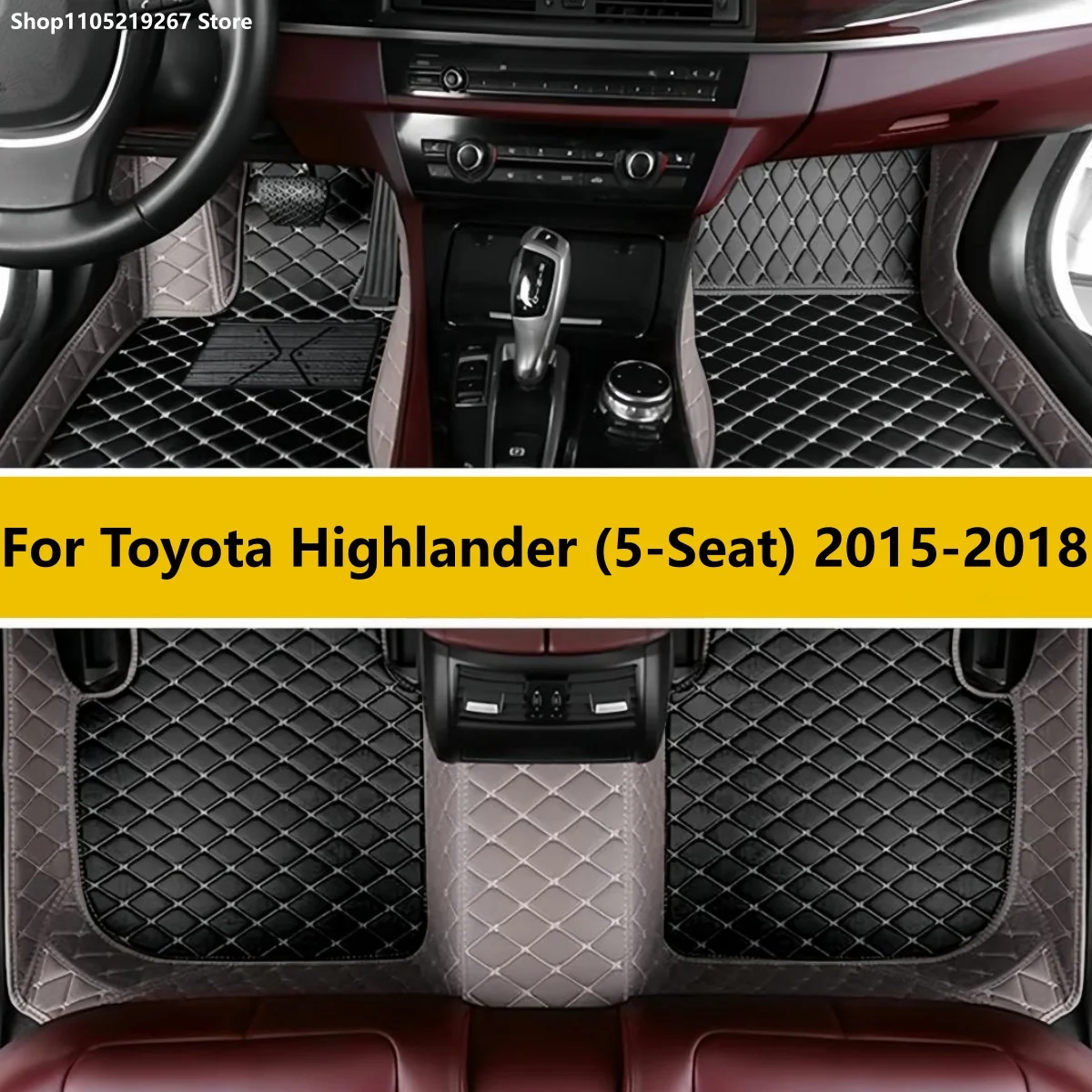

Custom Car Floor Mats For Toyota Highlander (5-Seat) 2015 2016 2017 2018 Auto Carpets Foot Coche Accessorie