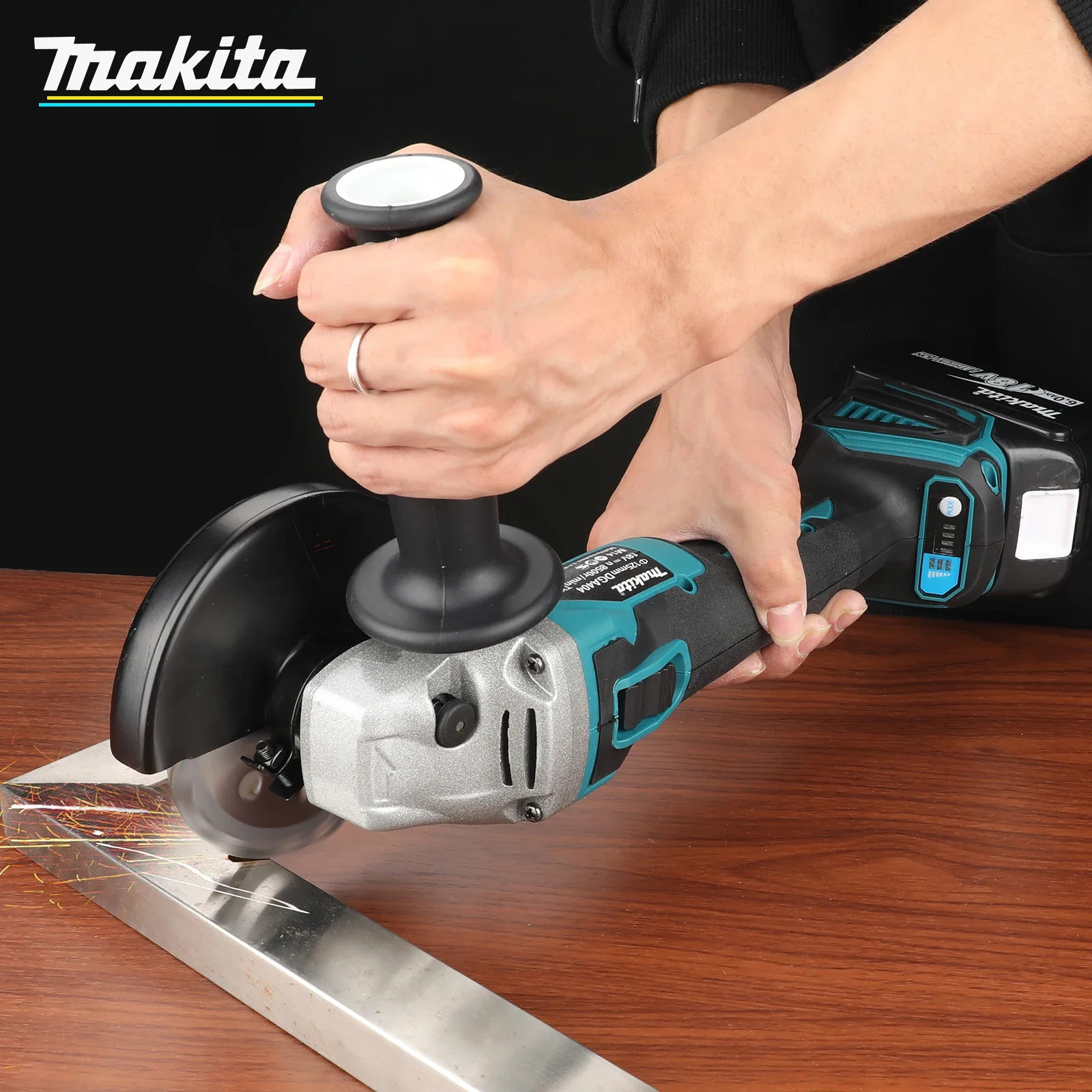 

Makita battery DGA404 125mm Angle Grinder 18V Lithium Battery Brushless Polishing Machine 4 Gear Industrial Cutting Power Tools