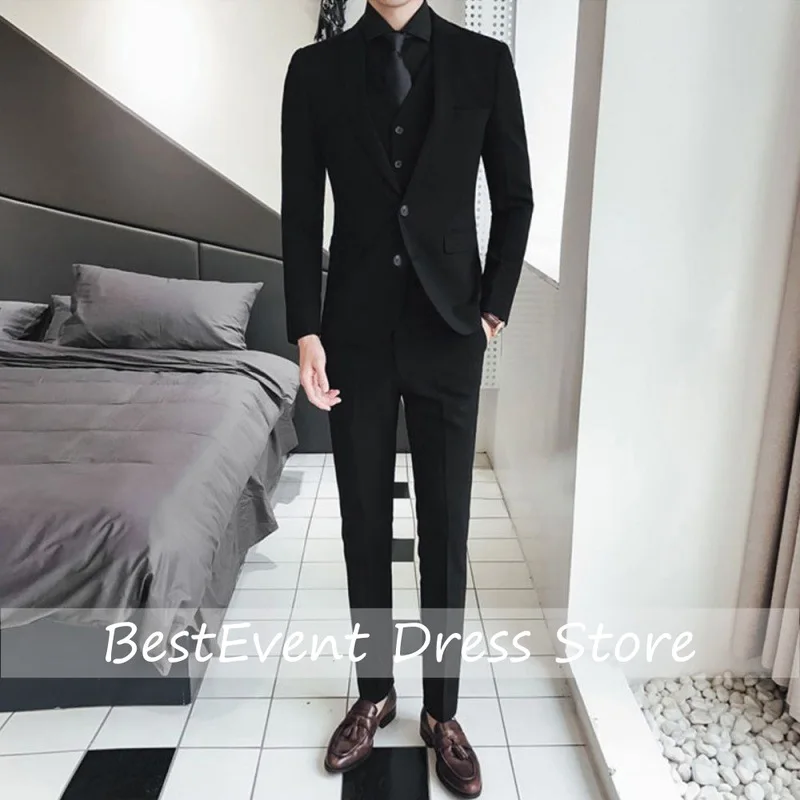 New Style Suits Blazer Vest  Pants Men's Fashion Business Wedding Gentleman Professional Interview Formal Casual Customized