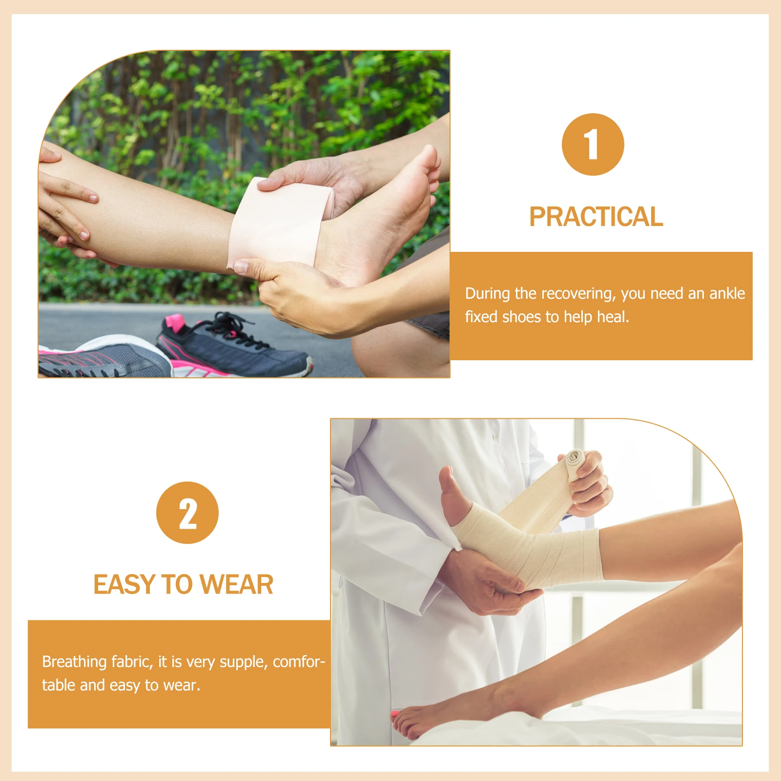 

Дышащий регулируемый бандаж для поддержки лодыжки, стабилизатор для ног, обувь для восстановления растяжений, противоскользящая композитная ткань для ходьбы и реабилитации