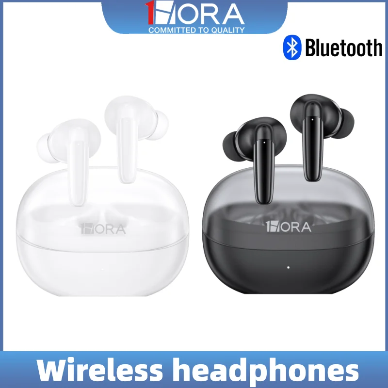 

1HORA TWS Bluetooth-гарнитура матовая прозрачная AUT207 стерео эргономичный дизайн гарнитура с сенсорным управлением Bluetooth 5,3 для Android IOS
