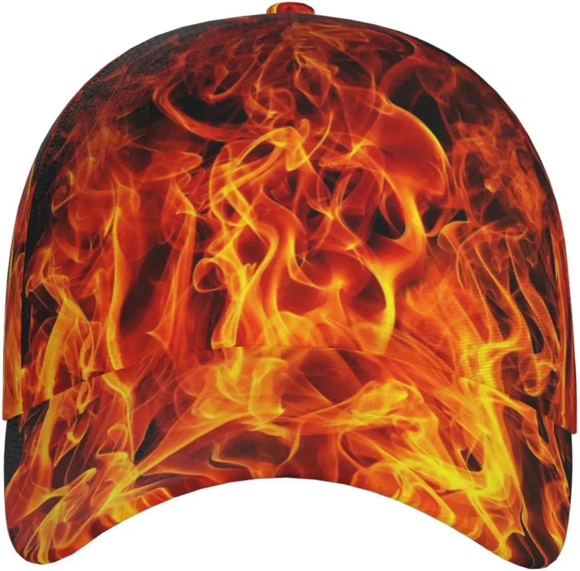 Blazing Fire Graphic Aldult Baseball Cap Trucker Hat Adjustable Sun Hats for Women Men