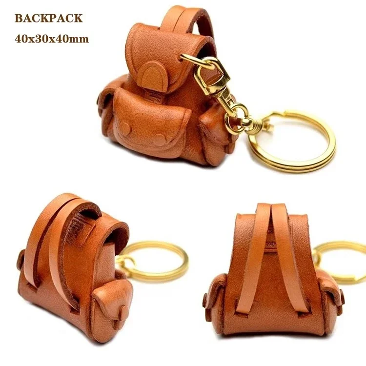 Keychain leather handmade imported cute donut bag pendant daily necessities art