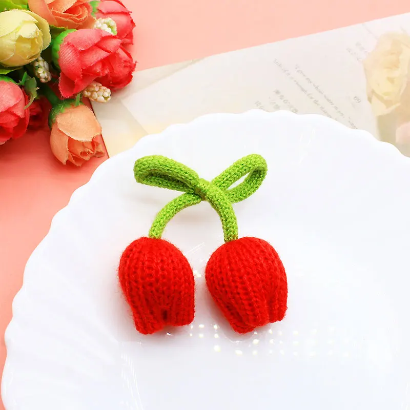 10 Stück Doppelköpfige Tulpenknospen-Blumendekoration für Röcke, Kleidung, Schultaschen, DIY-Anhänger-Zubehör – Detail 9