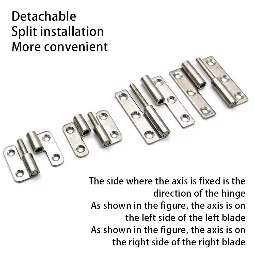 1Pcs Slip Joint Removable Hinge 304 Stainless Steel Lift Flag Off Detachable Hinges Furniture Hardware Left Right Open