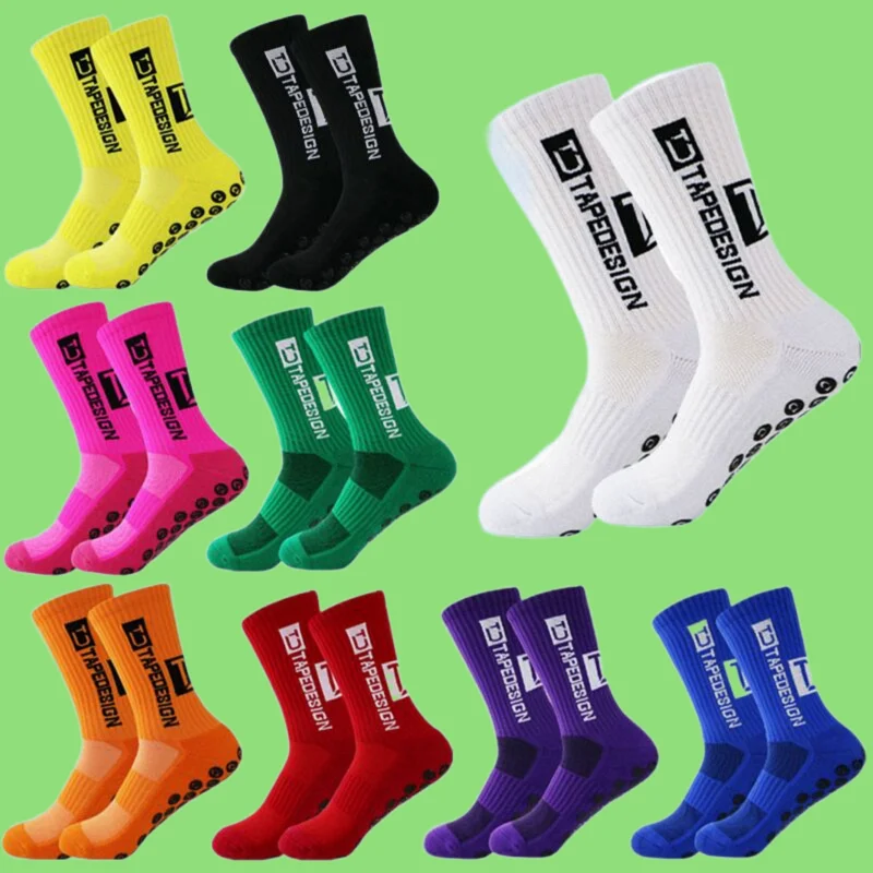 4 Pairs Anti Slip Top Quality Men Football Socks With Mid Calf Anti Slip Football Sports Bike Sports Men's Comfort Casual Socks