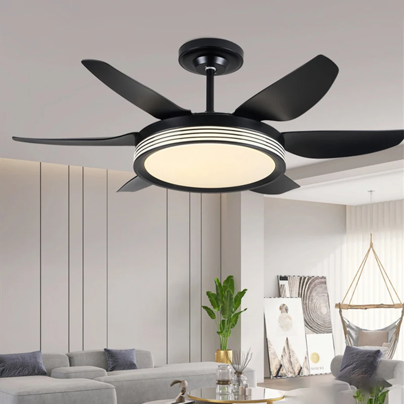 SOURA Fan Light Nordic LED Ceiling Fan Light Modern Minimalist Restaurant, Living Room, Bedroom Commercial Electric Fan