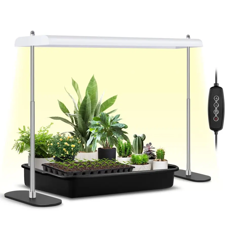 

Grow Light Stand, Advanced LED Plant Growth Lighting with 4 8 12H Timer, 6 Dimming Options, and Adjustable Height Optimal for In