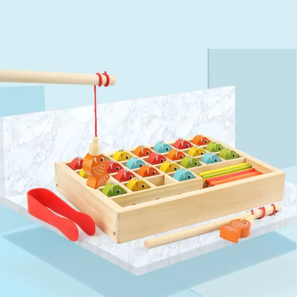 Met genummerd houten magnetisch visspel Vroeg onderwijs Montessori Matching Bordspel Interactief Multifunctioneel