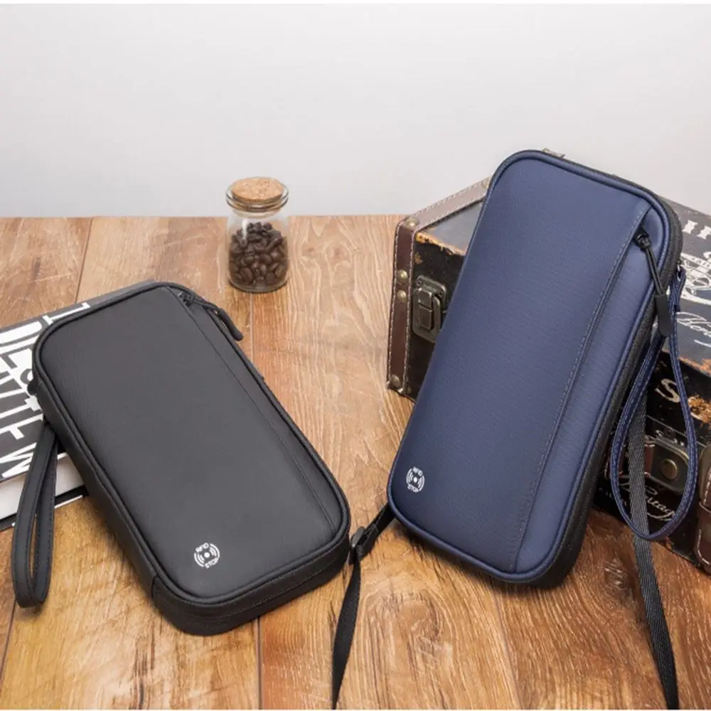 Multi-Function Storage Bag Waterproof Travel Wallet RFID Anti-Theft Family Passport Holder Portable Document Case Organizer