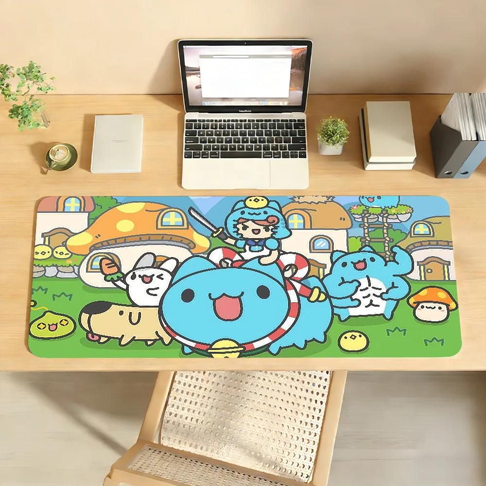 Niedliches Cartoon Bugcat Capoo Mauspad, rutschfeste Schreibtischunterlage, PC-Laptop-Zubehör, Büro-Tastatur, große Gamer-Dekoration