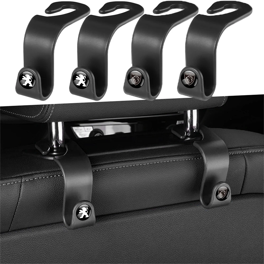 2/4pcs ABS Car Seat Hook Storage Hook Auto Accessories For Peugeot 206 207 208 306 307 308 406 407 408 508 106 107 108 2008 5008
