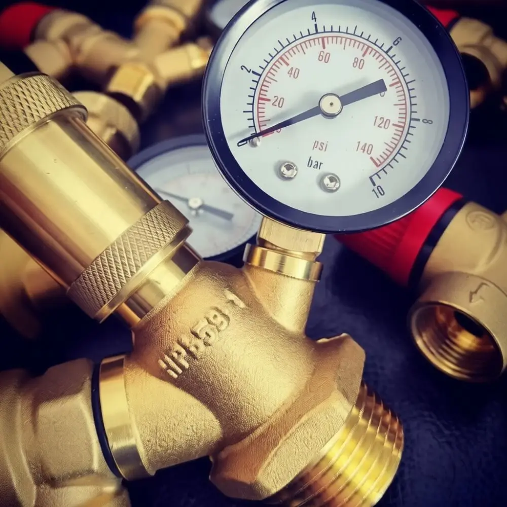 Copper Safety Valve Automatic Air Exhaust Gauge For HVAC System Pipe Fitting Water Heating Pressure Management