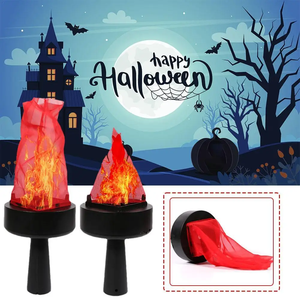 

LED Hanging Simulation Flame Light Halloween Decoration 3D Campfire Lamp USB Rechargable for Christmas Halloween Party