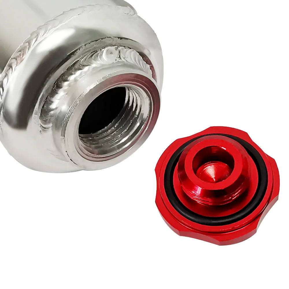 Car Universal Aluminum Oil Catch Can Surge Tank Power Steering Fluid Reservoir Tank With Fixing Clamp Racing Accessories