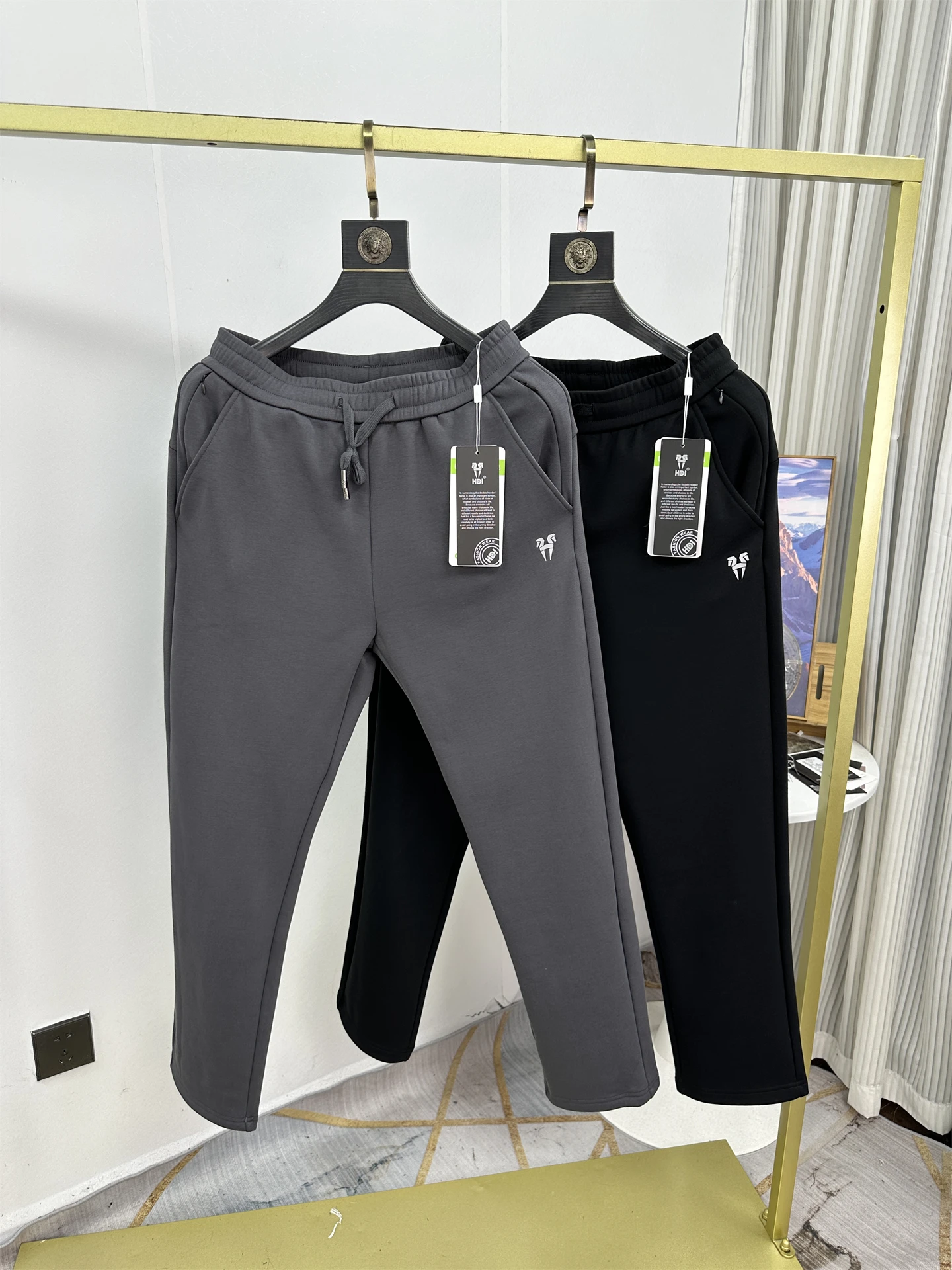

Men's Winter Fce Lined Thiened Warm Casual Pants Dstring Elastic Waist Comfortable Breathable Straight Leg Long Pants...