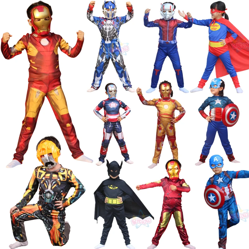

Children's Iron Man Cosplay Costume Transformers Superhero Halloween Party Jumpsuit Without Mask