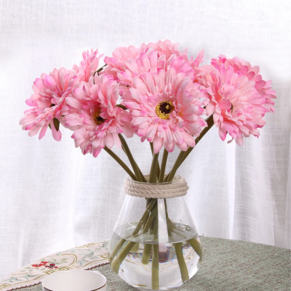 

10Pcs Fake Bouquet Premium Material Lifelike Home Hotel Office Party Decoration White Faux Flowers Artificial Bouquet