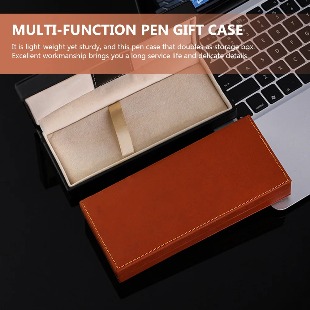 

Pencil Case Storage Gift Box Multi-function Exquisite Brown Elegant Boxes Travel