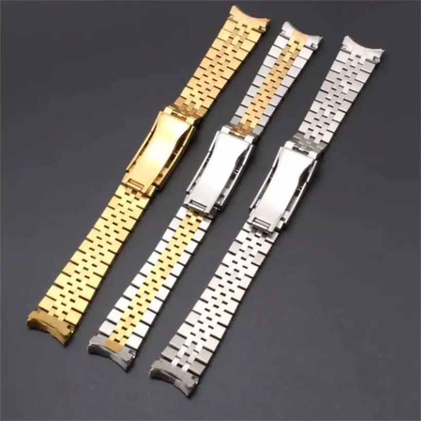 Solid Arc Mouth Watch Chain Suitable for Rolex Watche With Stainless Steel Strap Men Precision Steel Watch Chain Accessory 20mm