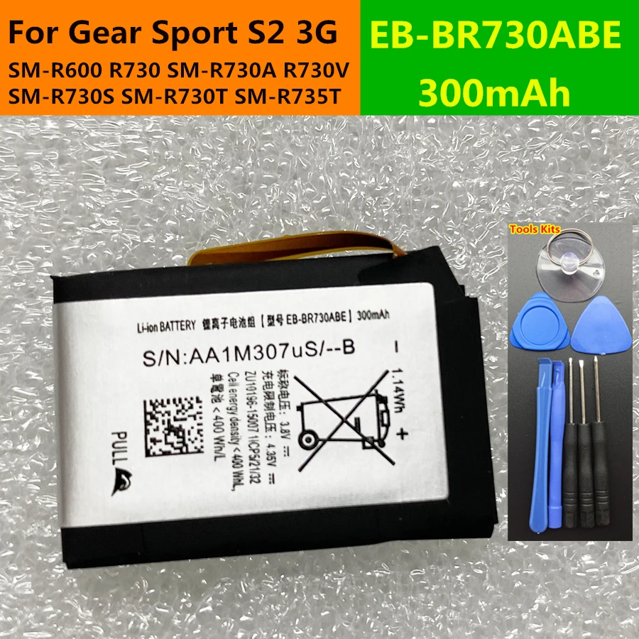 Replacement Battery EB-BR730ABE For Samsung Gear Sport SM-R600 S2 3G R730 SM-R730A R730V SM-R730S SM-R730T SM-R735T 300mAh