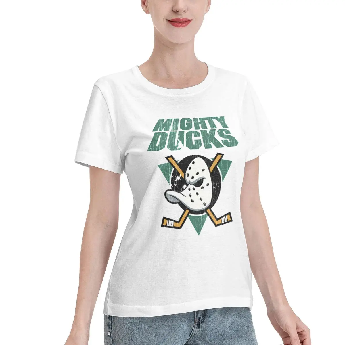 Bargain Price Mighty Ducks Vintage T Oversized Women's T-shirt Versatile Wear Oversized Top