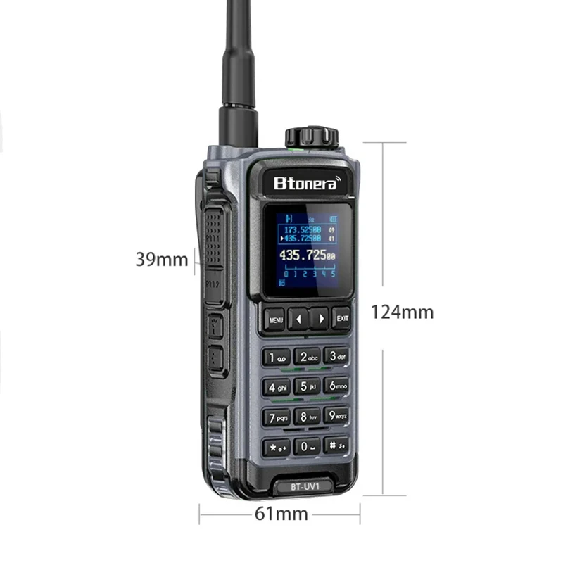 BTONERA BT-UV1 Walkie Talkie 5W przenośna krótkofalówka AM FM VHF UHF 136-620Mhz pasmo odbierać nadajnik-odbiornik dwukierunkowy USB-C radiowy