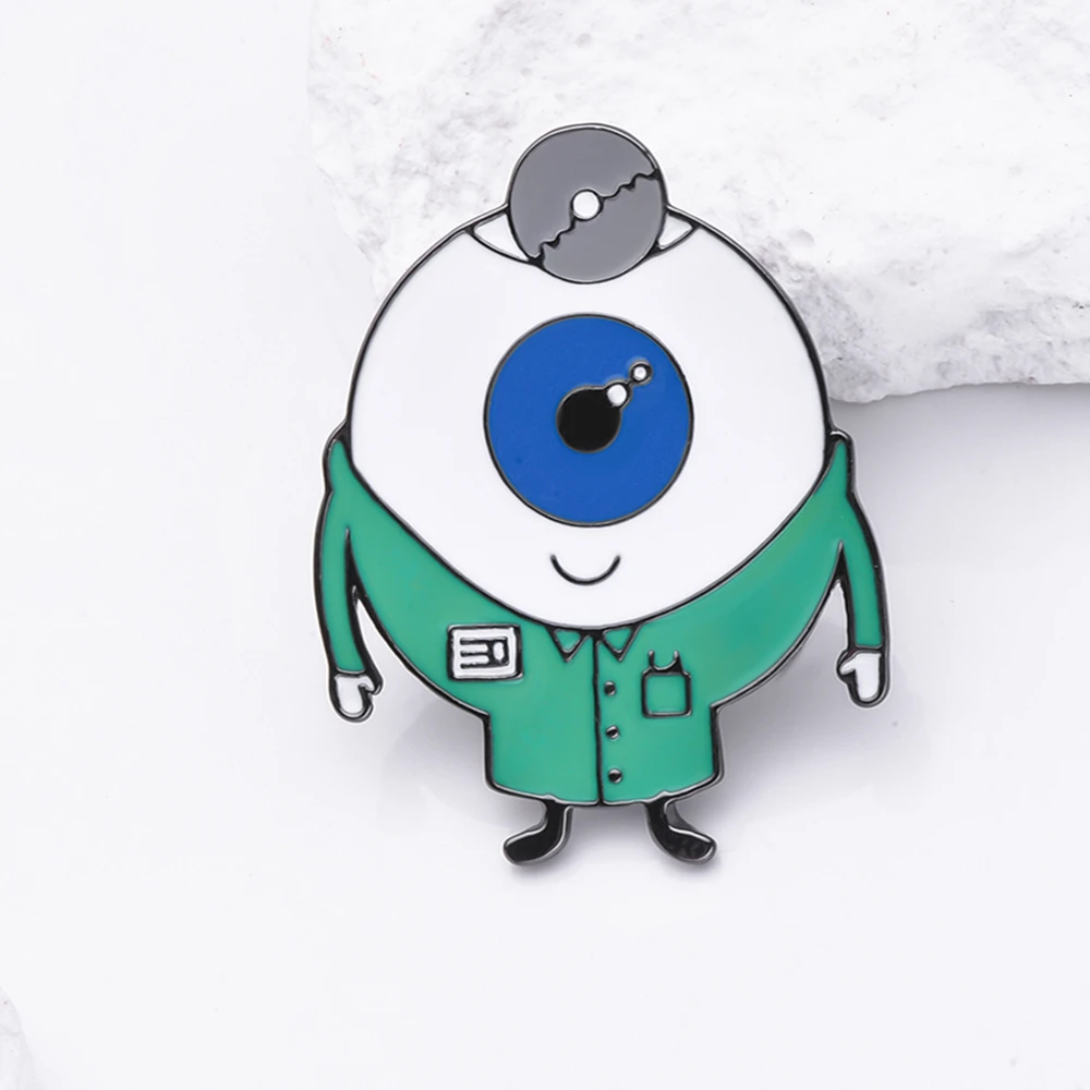 Catuni Funny Eyeball Ophthalmology Medicine Brooch Pin Enamel Creative Lapel Backpack Badge for Ophthalmologist Doctor Nurse