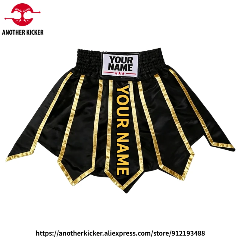 Personalized Boxing Shorts Men Women Kids Gladiator Muay Thai Pants Lotus Ribbon MMA Kickboxing Fight Training Competition Wear