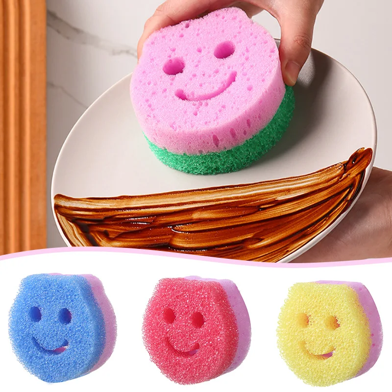 4 Uds esponja para lavar platos paño esponja mágica cepillo de limpieza antiincrustante esponja de doble cara herramientas accesorios de cocina