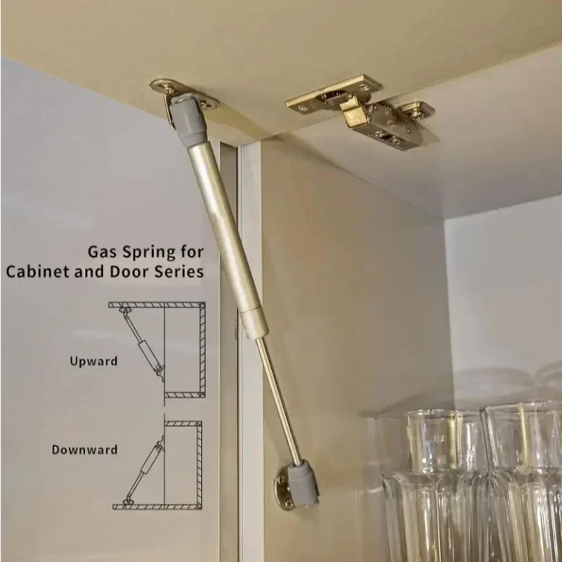 2PCS Gas Struts 100N-200N Gas Spring Cabinet Hinge,Copper Core Lift Support Kitchen Cupboard Door Hydraulic Support Bar Fittings