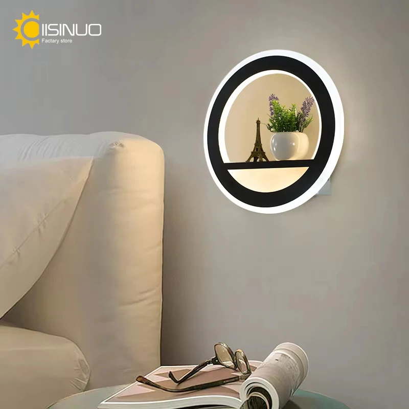 Imagem -02 - Led Casa Lâmpada de Parede Luz Regulável Decoração do Quarto com Fio Fixado na Parede Luminária para Cabeceira Interior Sala Estar Corredor