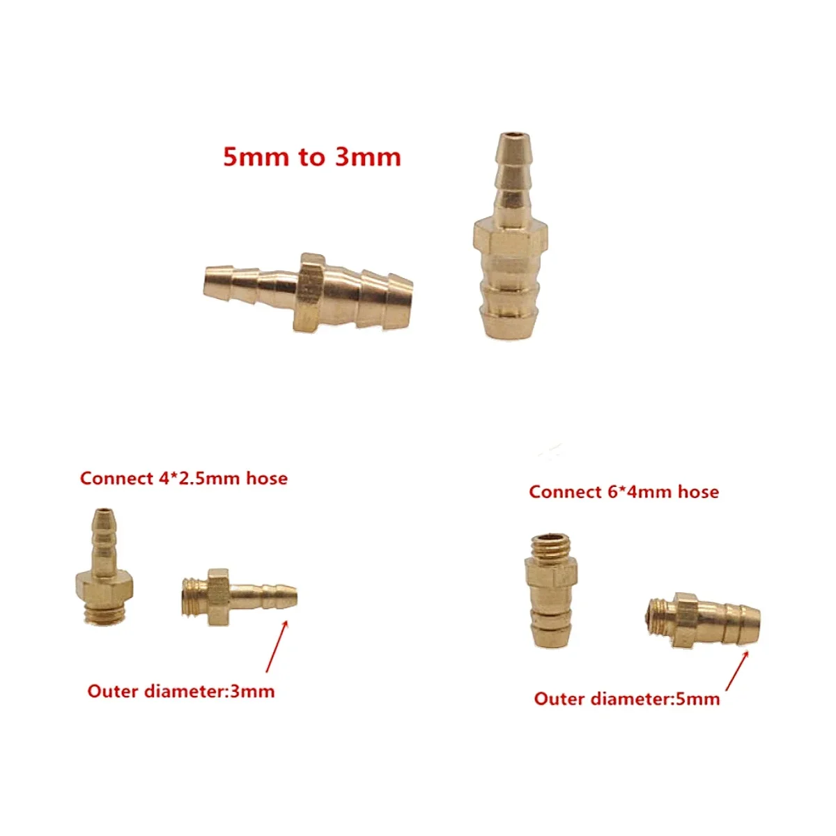 

5pcs Dental Connector Adaptor 3mm 5mm Copper Connector Joint Dental Chair Adaptor Unit Accessories Dental Chair Tube Connector