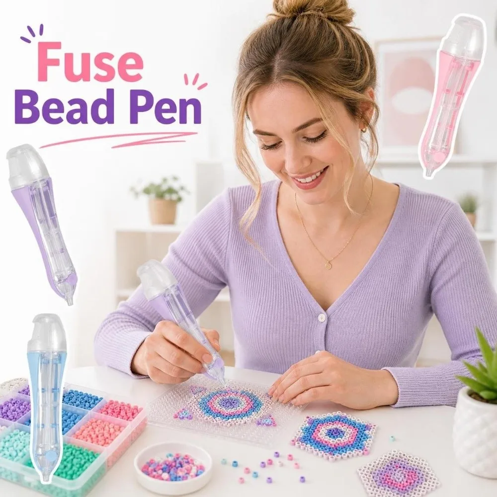 Automatic Fuse Bead Pen Efficient 2.6mm Tip Bead Placement Pen Time-Saving Ergonomic Perler Bead Dispenser Beading Crafts Tool