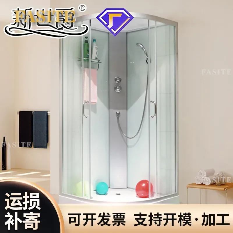 Fan Shower Room Integral Tempered Glass Bathroom Enclosure with Warm Air Function Modern Bath Cabin