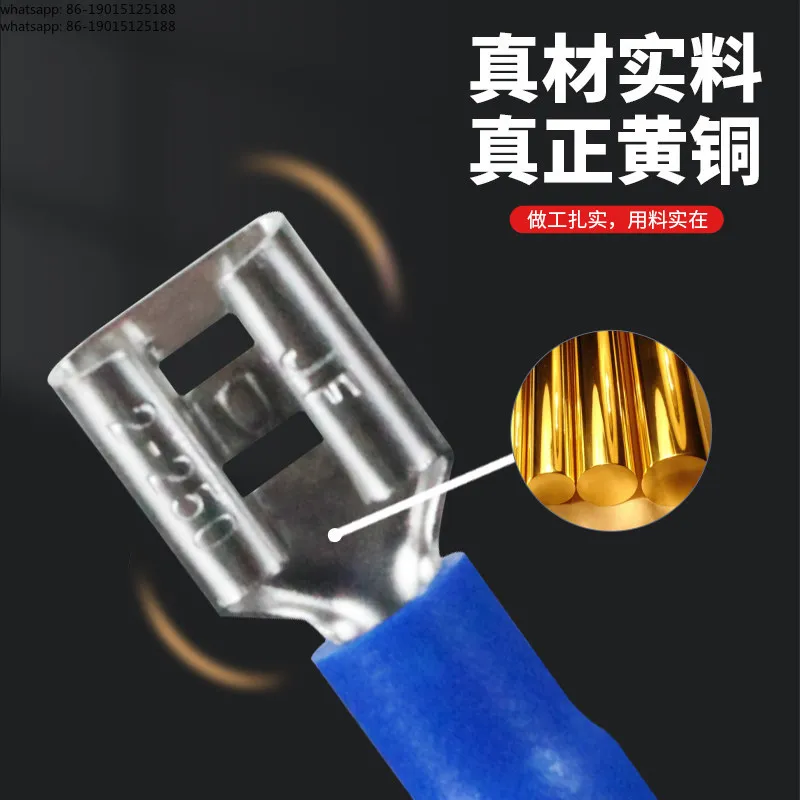 FDD series brass cold pressing female pre-insulated quick terminal 2.8/4 8/6.3 copper wire nose wire connector