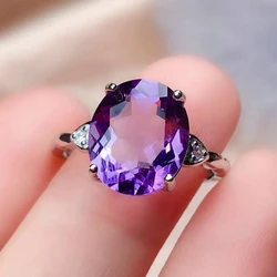 Fashion Imitation Amethyst Tourmaline Open Ring Girl Purple Big Cubic Zirconia Open Rings For Women Party Daily Jewelry Wear