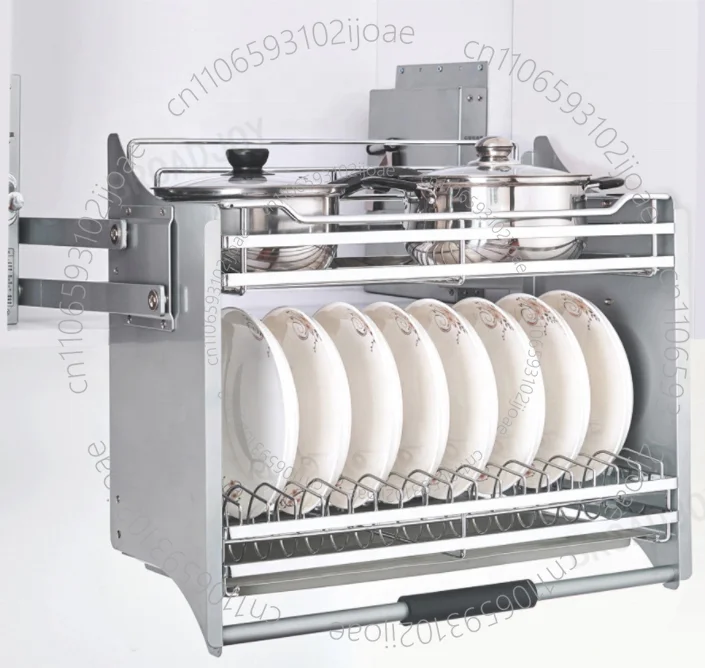 Multifunctional pull-out adjustable bearing basket wire storage drawer kitchen basket