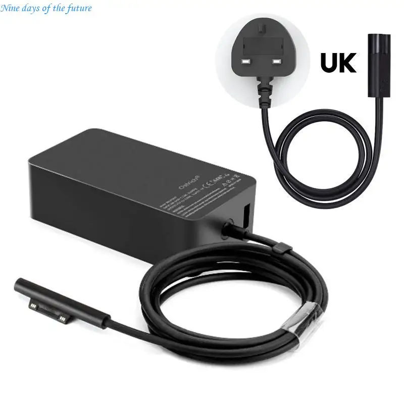 for Surface Laptop Power Supply AC Adapter 65W Tablets Charging Notebook Adapter with USB plug E65A