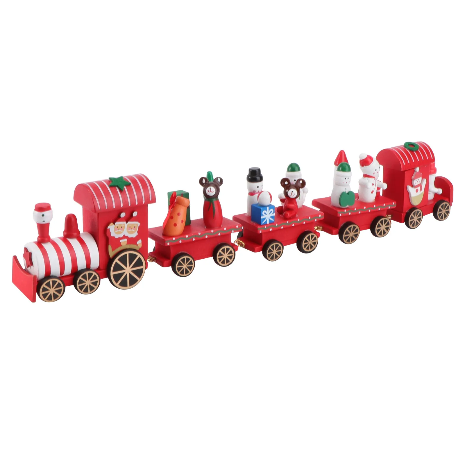 

1Pcs Wooden Christmas Train Five-Section Decoration Festive Xmas Theme Desktop Ornament Kids Party Gift Christmas Party New Year