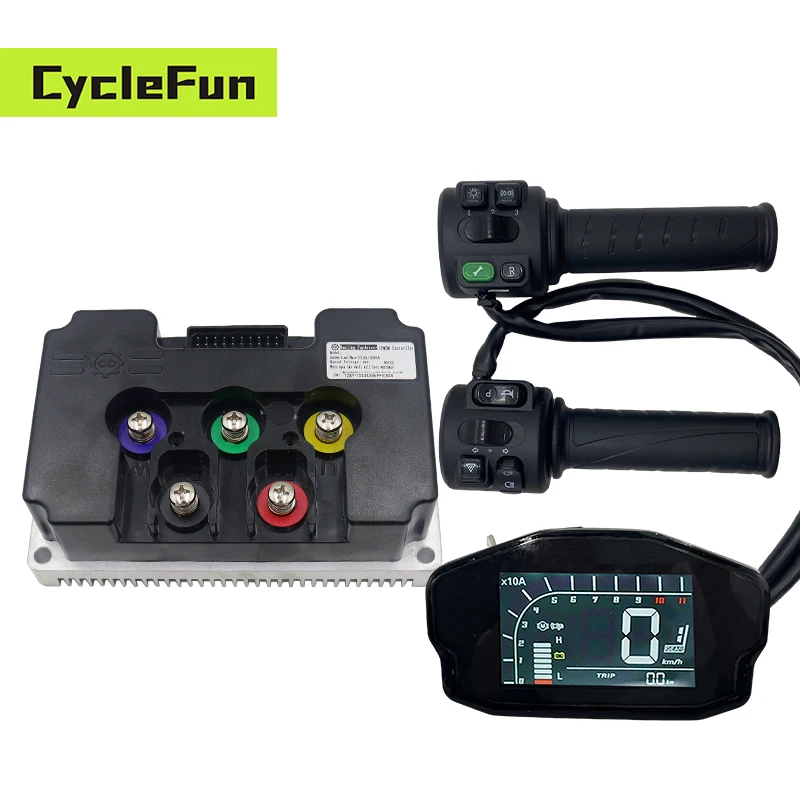 FarDriver Phase 450A ND72450 Controlador de driver distante com tela de exibição DKD YXT e kit de conversão de scooter elétrico do acelerador