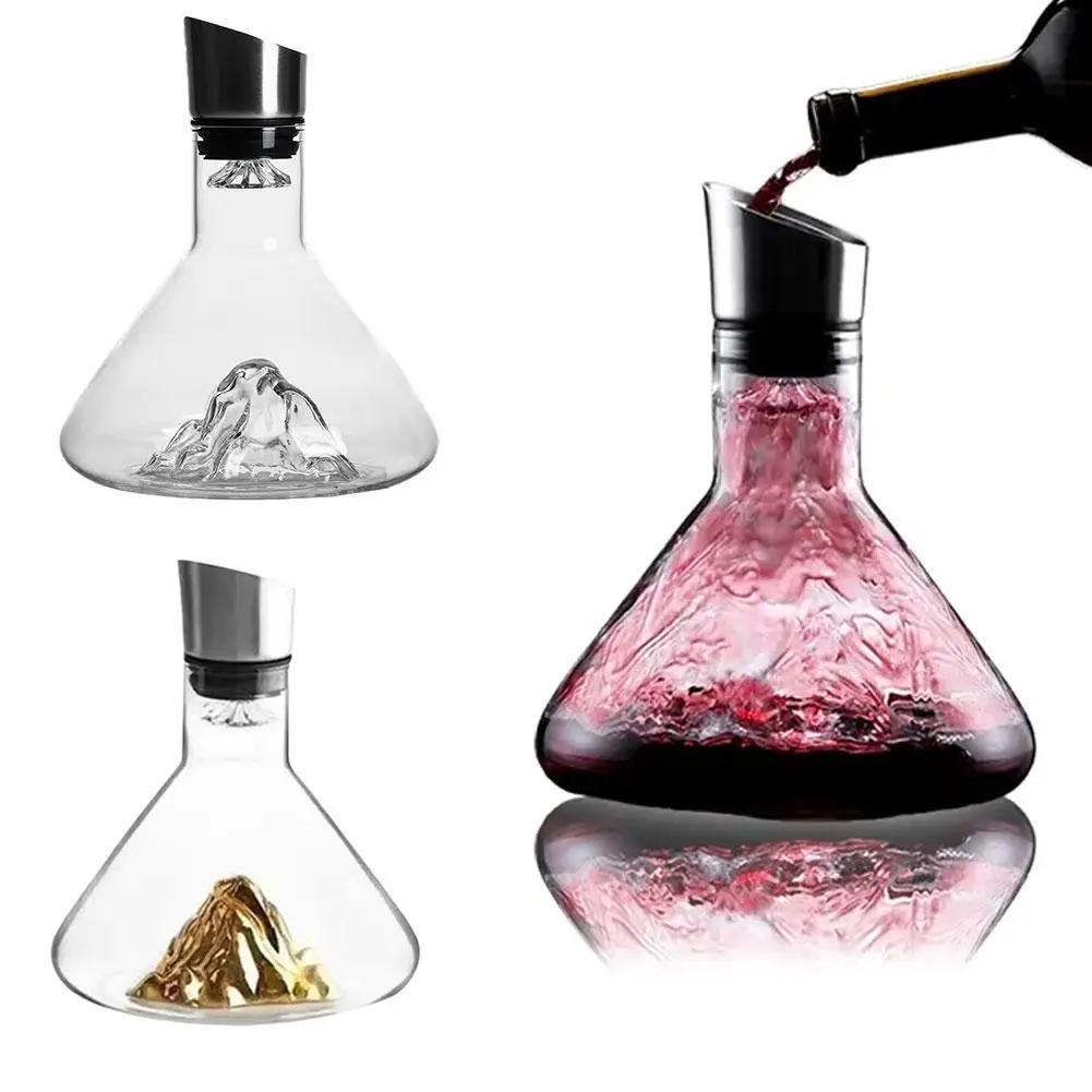 1500ml Iceberg Whisky Wine Decanter Handmade Lead-free Crystal Dispenser Wine Thickened Carafe Bar Accessories Pourer Wine A2f0