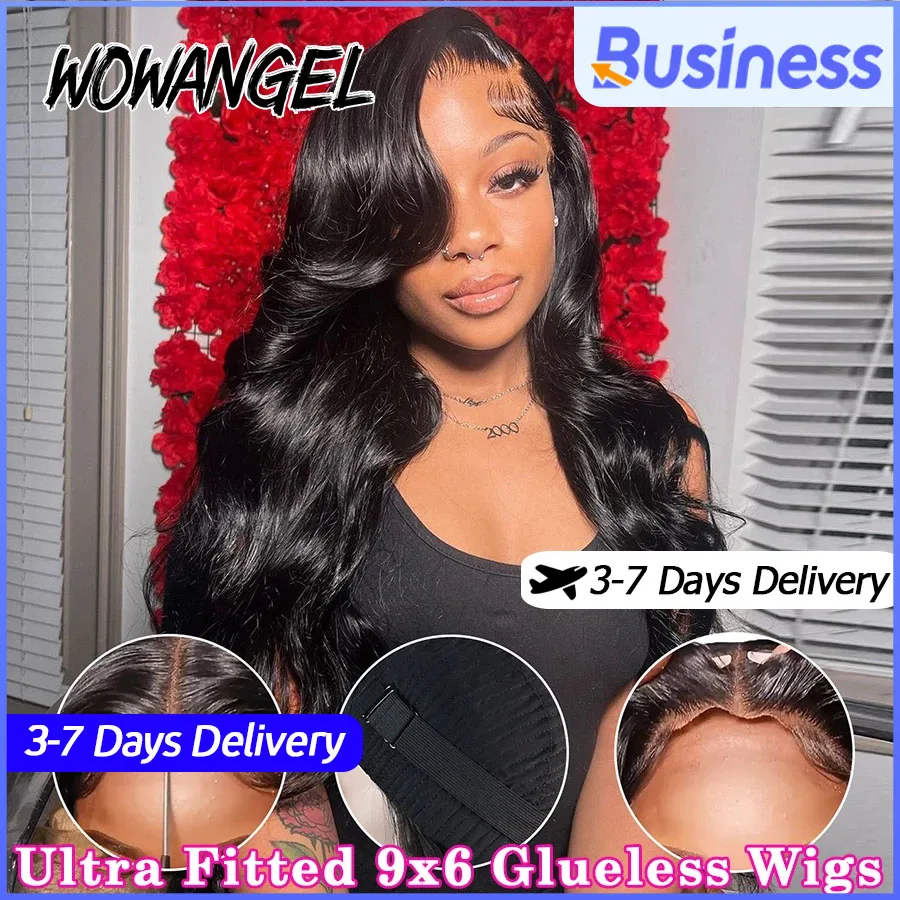 250% Ultra Fitted 9x6 HD Lace Closure Glueless Wigs Pre Cut Lace Ready To Go Human Hair Wigs Body Wave Melt Skins For Women Wig