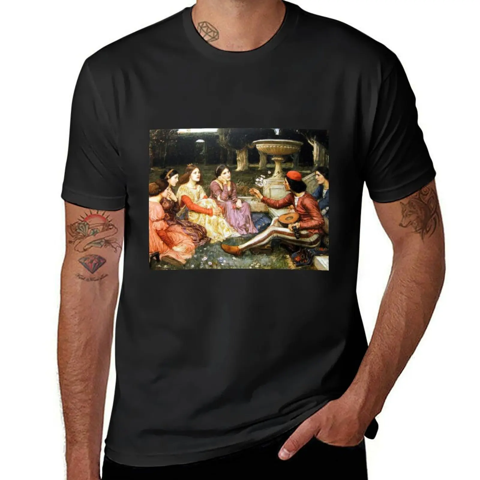 

A Tale From the Decameron - John William Waterhouse T-Shirt oversizeds Blouse Aesthetic clothing mens tall t shirts